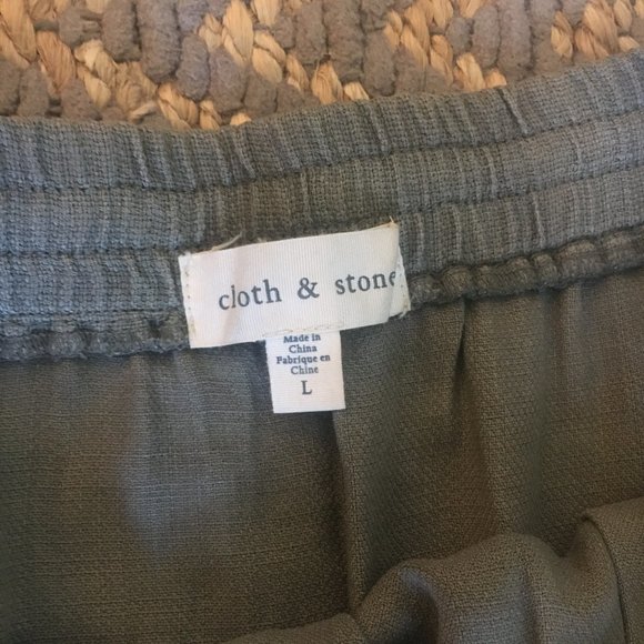 Anthropologie Cloth & Stone | Green Boardwalk Tencel Skirt (L) - Picture 5 of 6